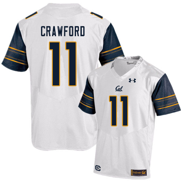 Men #11 Kekoa Crawford Cal Bears UA College Football Jerseys Sale-White